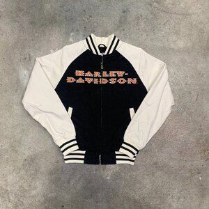 Vintage Harley Davidson Motorcycle Jacket Women's Two-Tone